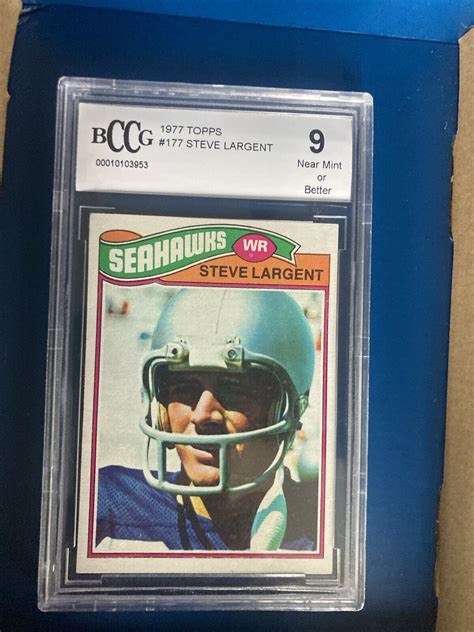 1977 Topps Steve Largent Rookie Card Graded BGS BCCG 9 Mint RC HOF 177