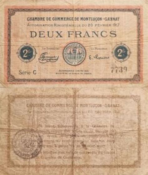 Francs Chambre De Commerce De Monlu On Gannat Communes Of