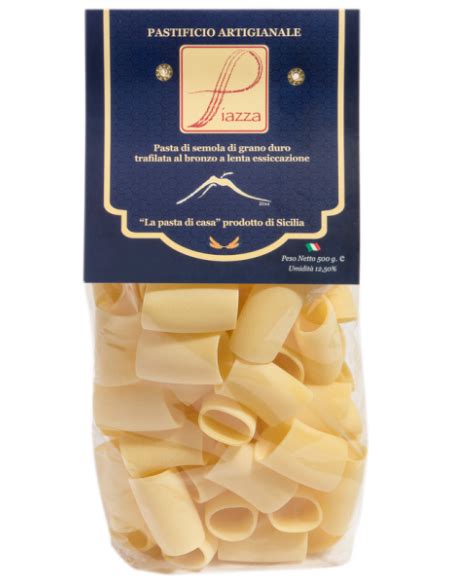 Mezzi Paccheri Pasta Di Semola Di Grano Duro Siciliano Piazza 500 Gr