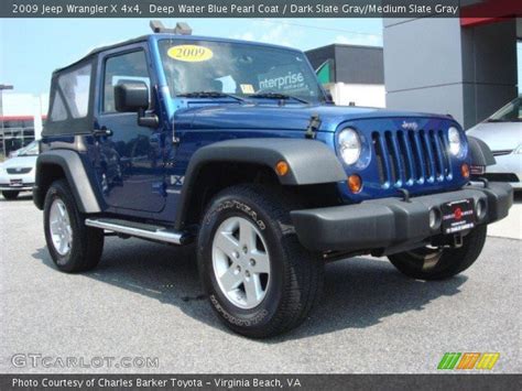 Deep Water Blue Pearl Coat 2009 Jeep Wrangler X 4x4 Dark Slate Gray Medium Slate Gray