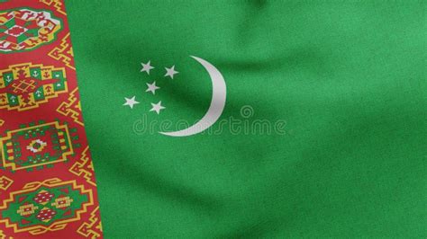 National Flag Of Turkmenistan Waving D Render Turkmenistanyn Baydagy