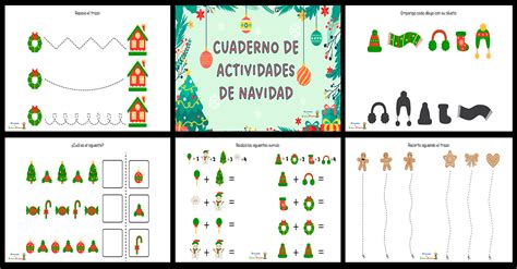 Cuaderno De Actividades Especial Navidad Grafomotricidad Conteo Atención