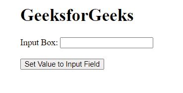 JQuery Set The Value Of An Input Text Field GeeksforGeeks