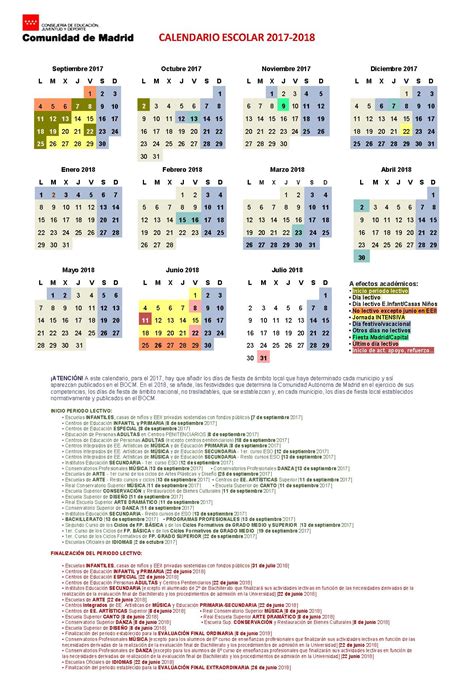 Calendario Escolar 2025 2026 De La Comunidad De Madrid Fechas Clave Y