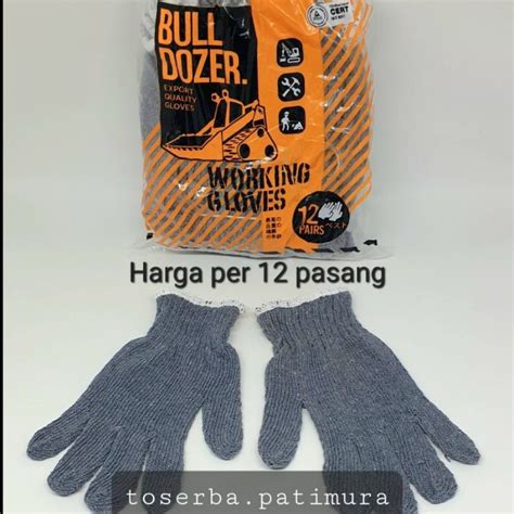 Jual Sarung Tangan Kerja Safety Glove Bulldozer Benang 3 Harga Pak Isi