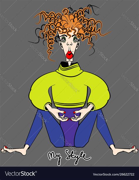 Curly Girl Royalty Free Vector Image Vectorstock