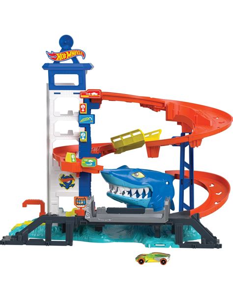 Hot Wheels City City Set Super Squalo Playset Con 1 Macchinina Hot Wheels Pista A Tema Nemesi
