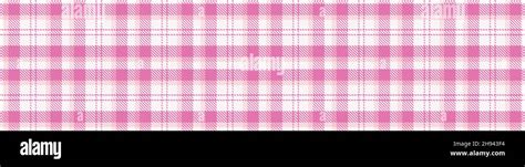 Girly Pink Seamless Plaid Vector Border Gingham Bright Color Checker