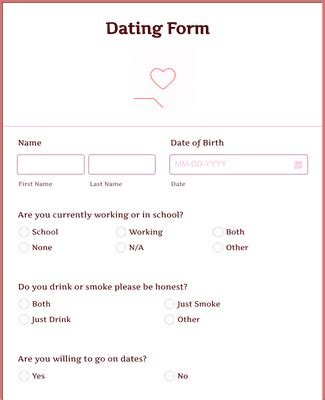 Dating Application Form