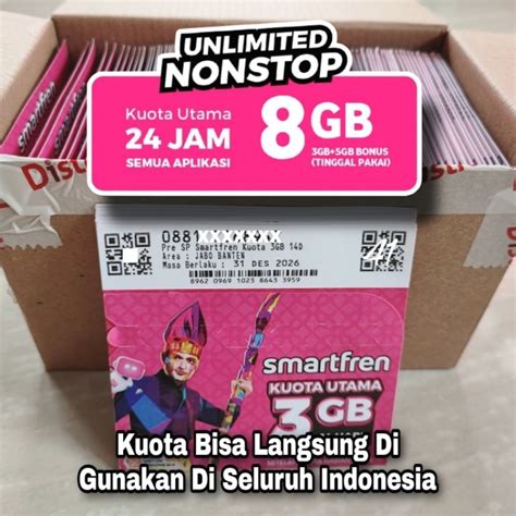 Jual Kartu Perdana Smartfren Unlimited Nonstop Gb Nasional Jam