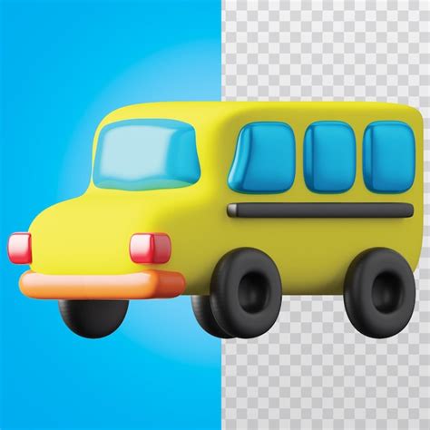 Ilustração De ônibus Escolar Em 3d Psd Premium