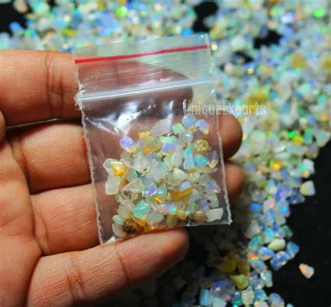 100 PCS LOT AAA Natural Multi Flash Ethiopian Opal Rough Welo Fire Opal