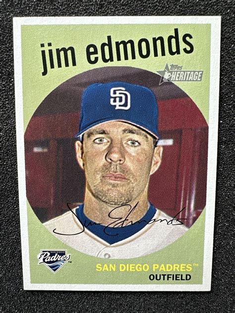 Jim Edmonds 53 2008 Topps Heritage Qty San Diego Padres Ebay