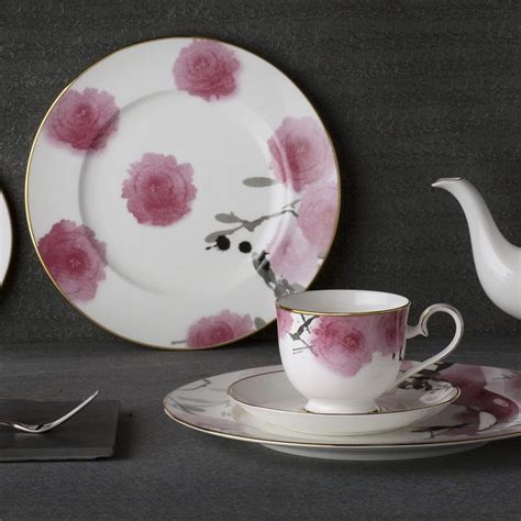 Noritake｜紅纓花瓣金邊骨瓷 咖啡對杯 禮盒組 有設計 Udesign