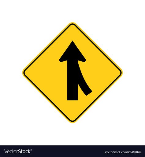 Usa traffic road signs merging traffic entering Vector Image