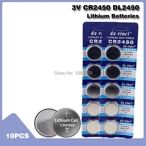 Lot De 10 Piles Au Lithium Cr2450 Cr 2450 3v Pour Montre Horloge