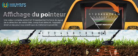 HIUYRFS Détecteurs de Métaux Haute Précision Hauteur Réglable 78 108cm