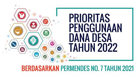 PRIORITAS PENGGUNAAN DANA DESA 2022 SESUAI PERMENDES NOMOR 7 TAHUN 2021