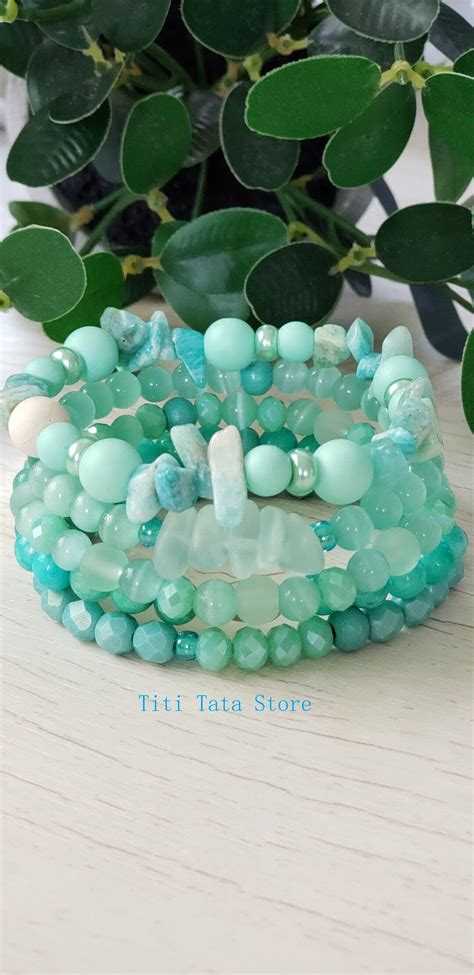 5 Beach Bracelets Boho Bracelets Sea Glass Bracelets Beachy Bracelet Coastal Style Ts