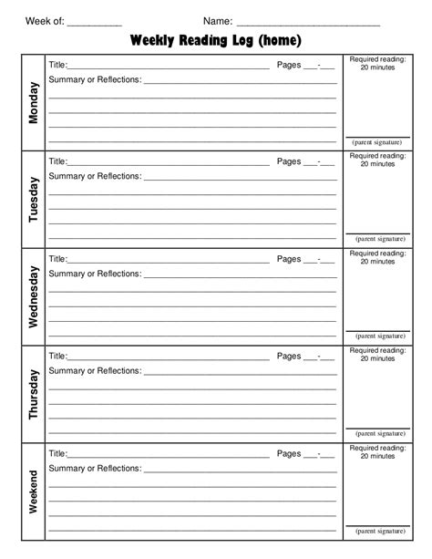 Printable Adult Reading Log