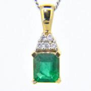 Iliana Emerald And Diamond Pendant In Ct Gold Auction April