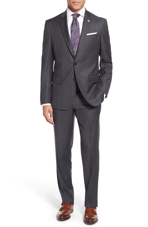 Gray Pinstripe Pants For Men In Relaxed Cut Baron Boutique