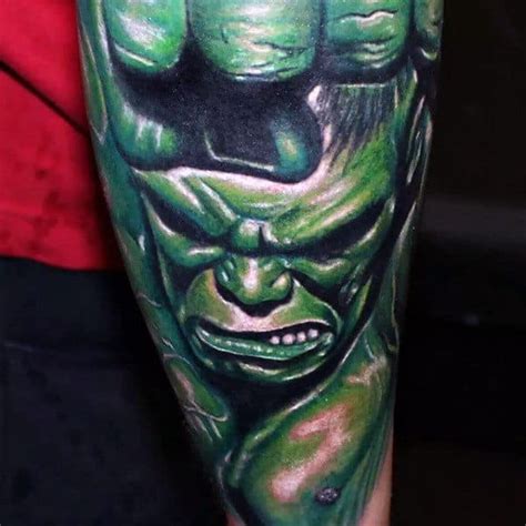 100 Incredible Hulk Tattoos For Men - Gallant Green Design Ideas