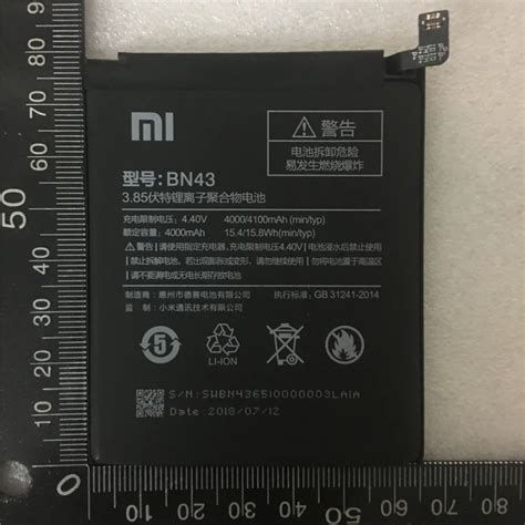 100 Original Backup New BN43 Battery 4000 MAh For Xiaomi Redmi Note 4X