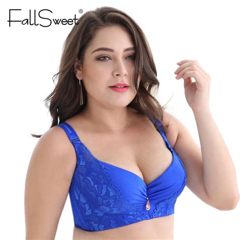 Fallsweet Sexy Women Bra Plus Size D E Cup Push Up Bra Brassiere Side