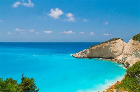 Porto Katsiki Beach At Lefkada Island In Greece Photo Background And