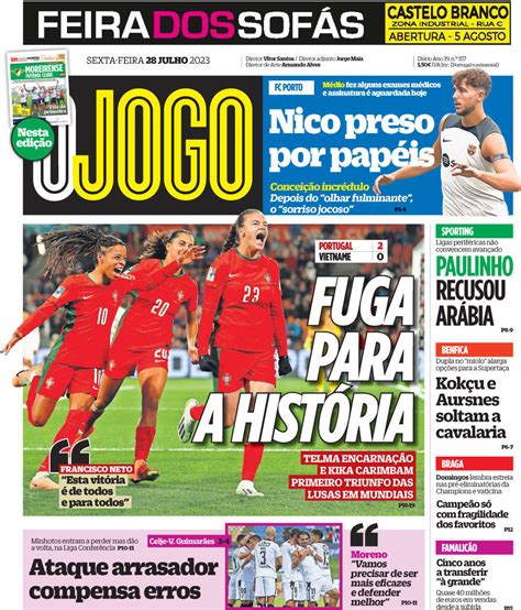 Capa Jornal O Jogo Julho Capasjornais Pt