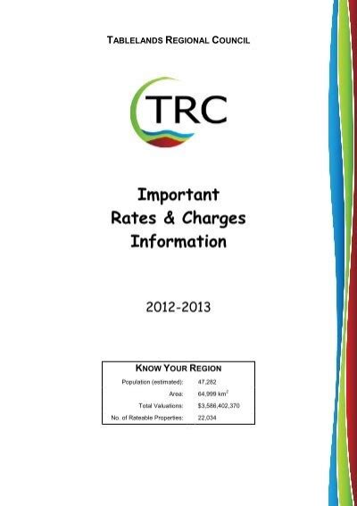 Rates Information Pamphlet 2012 2013 Tablelands Regional Council