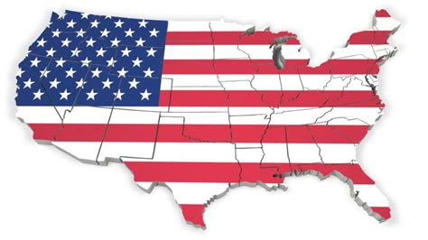 united states flag map outline