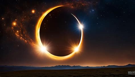 solar eclipse  starry sky premium ai generated image