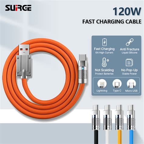 Jual Suirge W Fast Charging Cable Zinc Alloy Liquid Silicone Usb