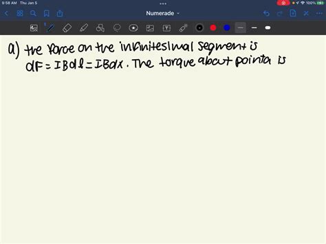 Solved Calc A Uniform Bar Of Length L Carries A Current I In The