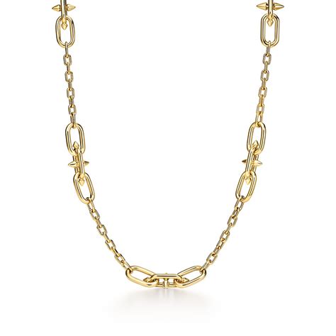 Tiffany Titan By Pharrell Williams Medium Link Station Necklace In Gold Tiffany And Co Singapore