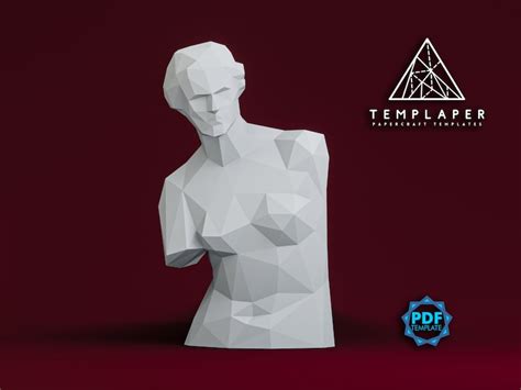 Diy 3d Venus De Milo Paper Model Low Poly Sculpture Do It Yourself Paper 3d Art Printable 3d