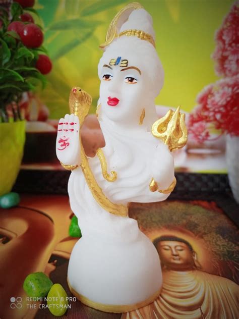 White Marble Standing Shiva Statue For Interior Decor Size Cm At