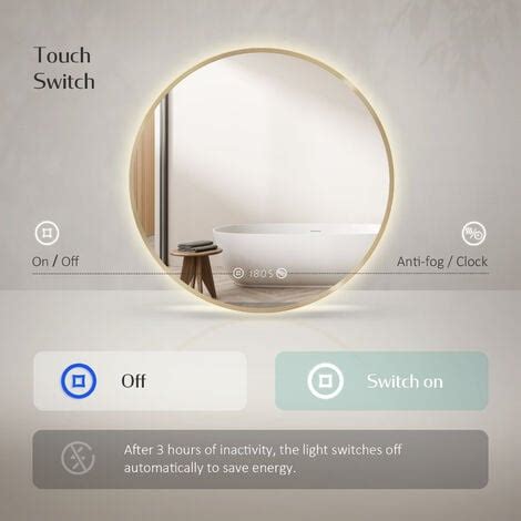 Emke Smart Bathroom Mirror With Led Lights Mm Dimmable Illuminated