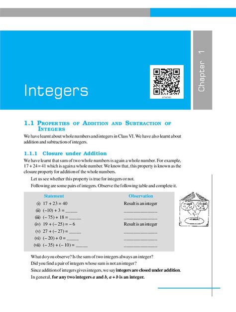 Ncert Book Class 7 Maths Chapter 1 Integers Aglasem Schools