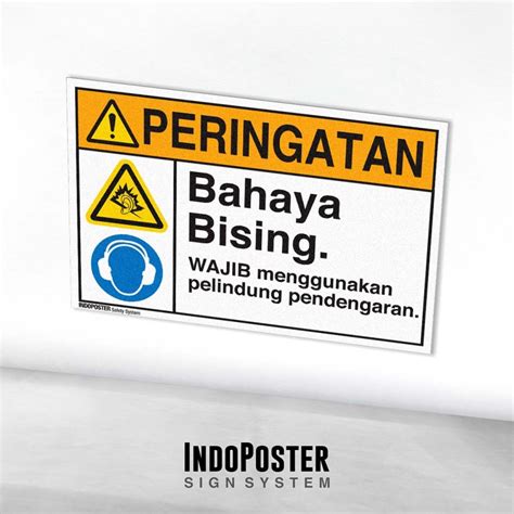 Jual Stiker Safety Sign Rambu K3 Bahaya Bising Wajib Pelindung Pendengaran Indonesia Shopee