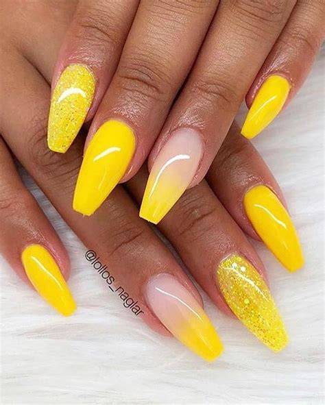 28 Best Yellow Nail Designs You Must Try Asap Yellow Nails Design Coffin Nails Designs Nail