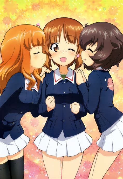 Nishizumi Miho Akiyama Yukari And Takebe Saori Girls Und Panzer And