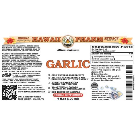 Garlic Liquid Extract Organic Garlic Allium Sativum Dried Powder