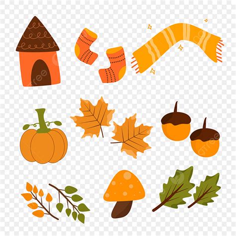 Autumn Sticker PNG Transparent Cute Autumn Element Stickers Collection