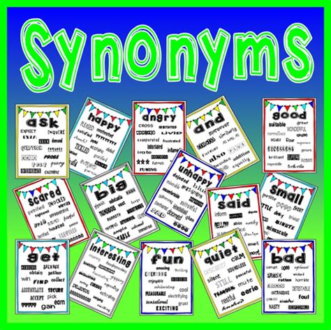 Synonyms Posters English Creative Writing Vocabulary Display