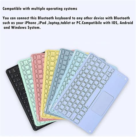 Ipad 10 2 9th 8th 7th Generation Keyboard Case With Trackpad Cute Color Keyboard Ultra Thin