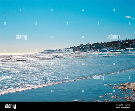 Winter beach day in Maine, US Stock Photo - Alamy