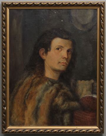 GIORGIONE Kopia efter 1800 1900 tal Självporträtt som David Olja